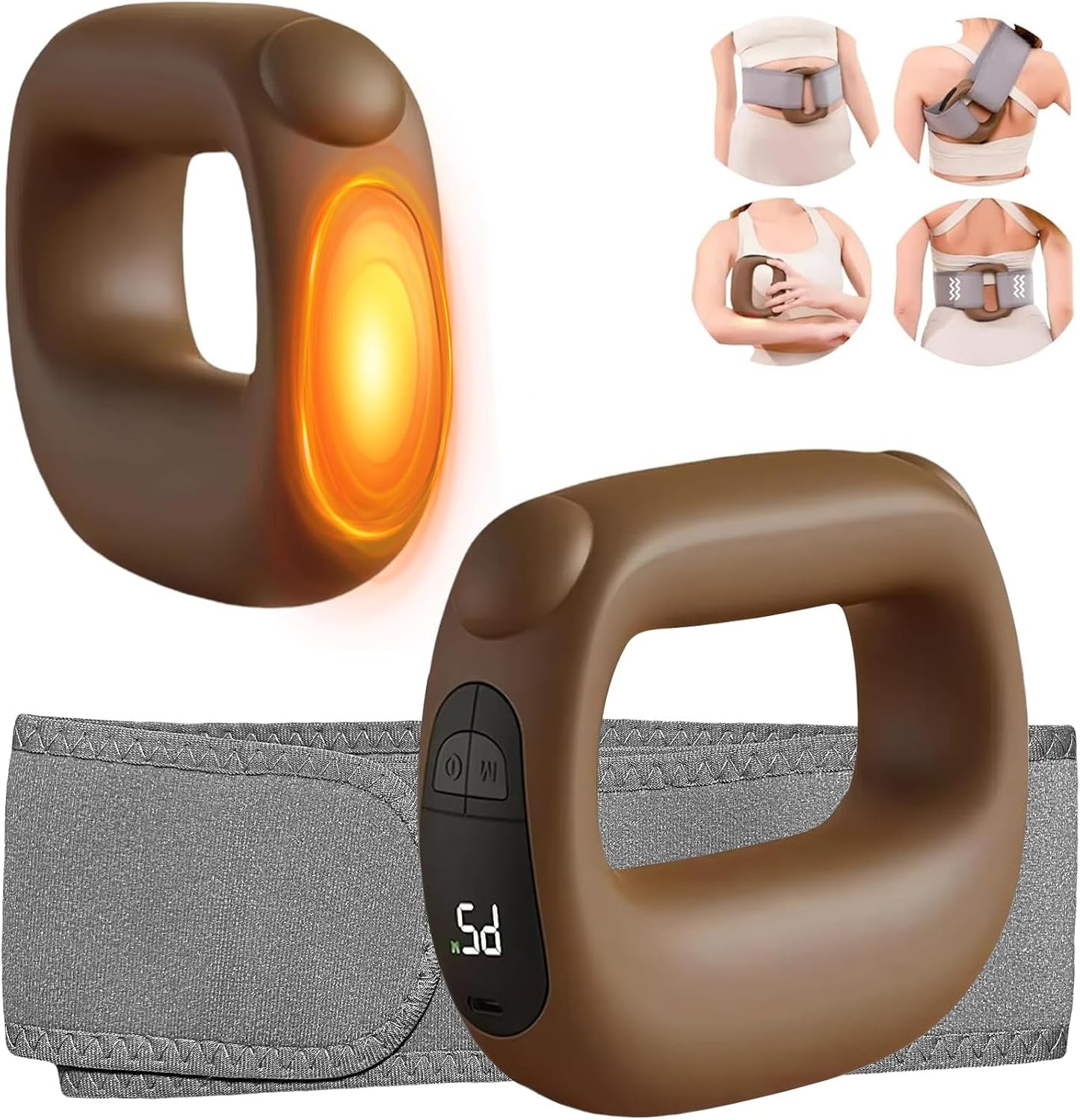 CoralBond Deep Tissue Percussion Muscle Massage Guns Brown Heat Pain Relief Adjustable Speed Intensity VB087