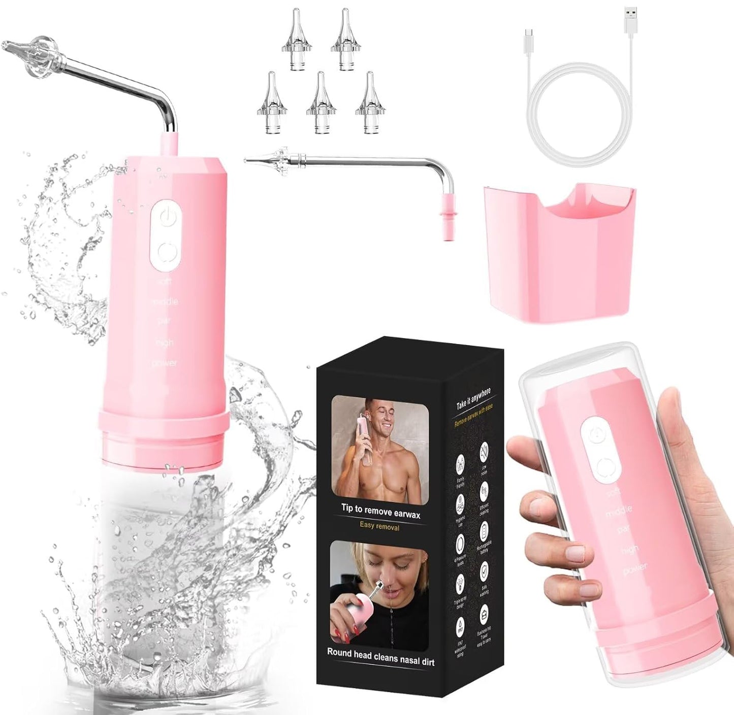 CoralBond 2-in-1 Portable Electric Ear Wax Remover Cleaning Kit Cleaner Water Powered VB029