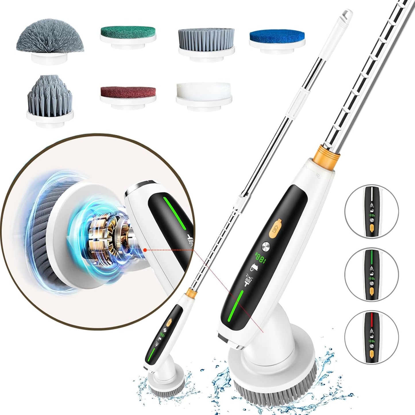 CoralBond Electric Spin Scrubber Upgraded Powerful Bathroom Brush Cleaner VB062