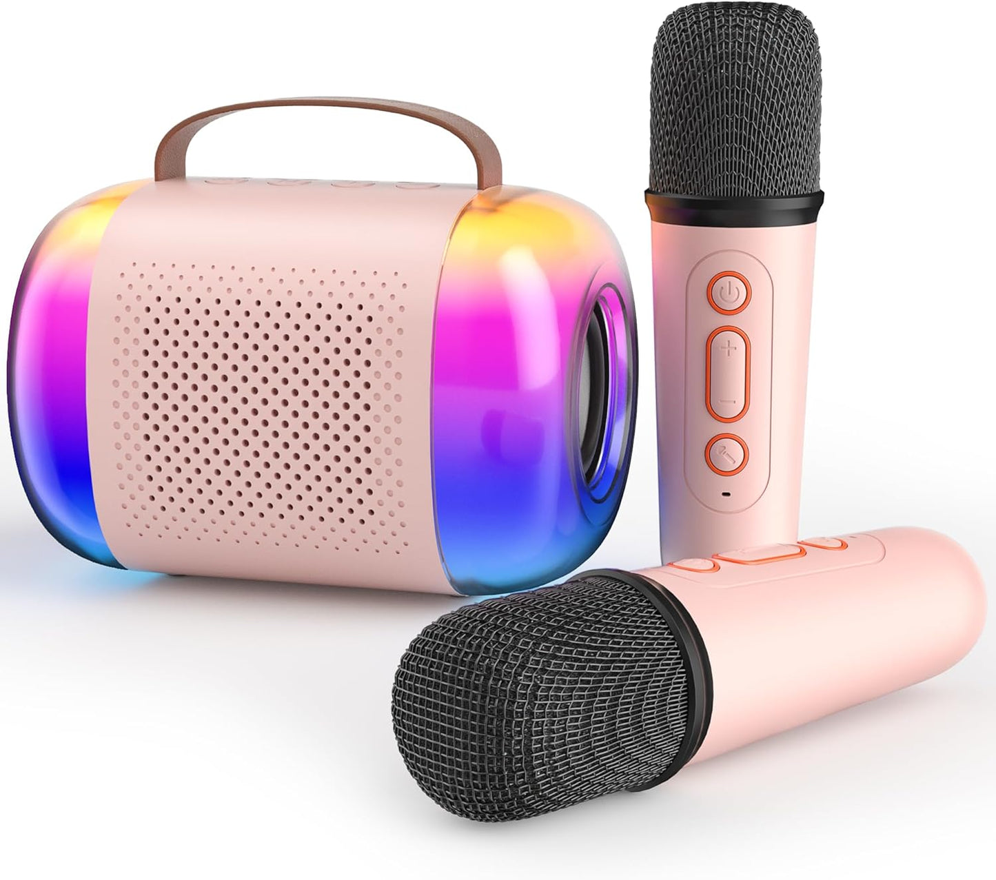CoralBond Portable Mini Karaoke Machine 2 Wireless Microphones LED Home Party VB021