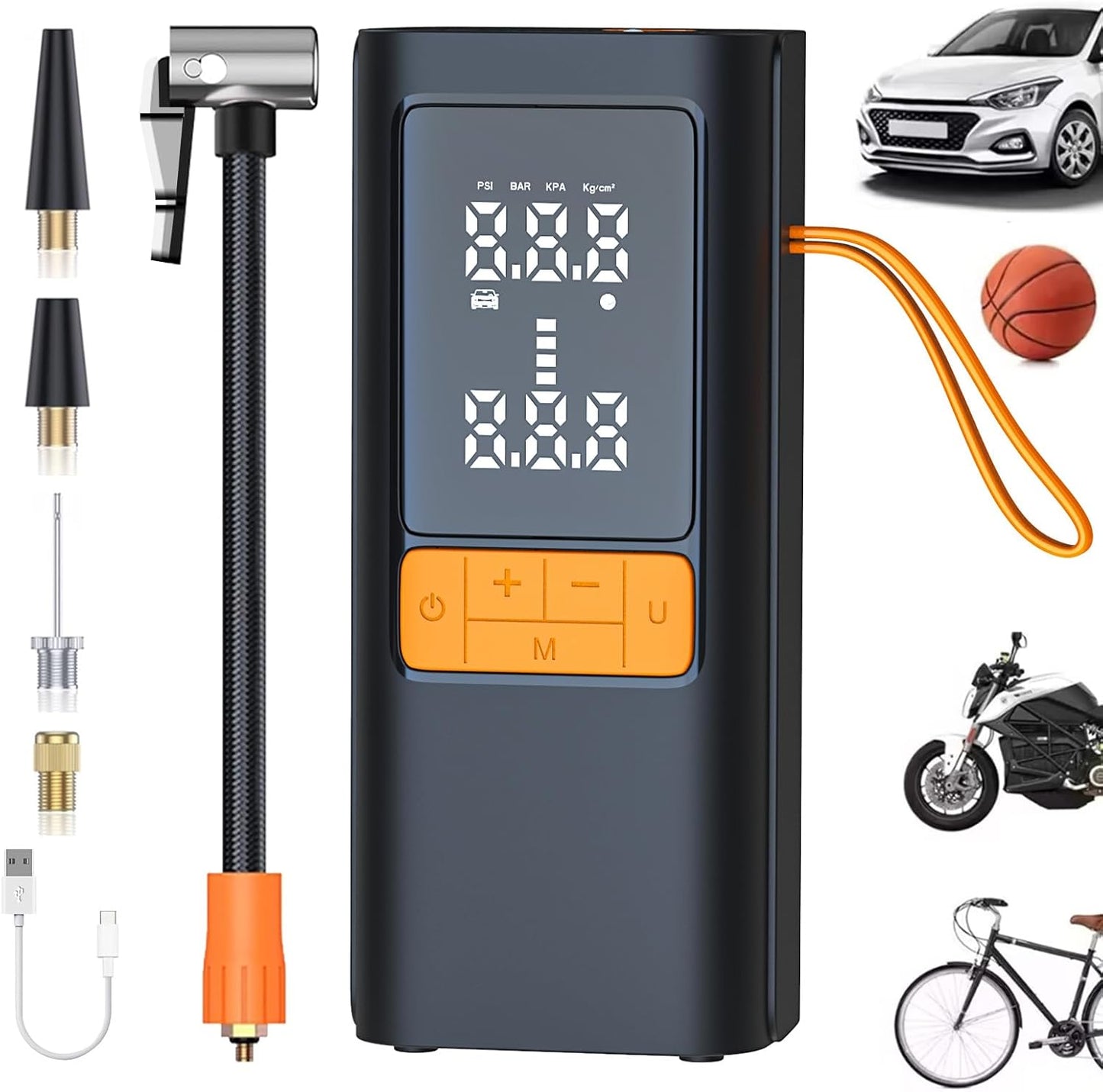 CoralBond 150PSI Portable Tire Inflator Air Compressor Pump Car Accessory VB008
