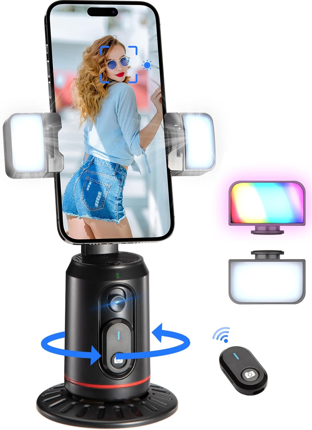CoralBond Auto Face Tracking Smart Phone Holder 360° Rotation Body Tripod Camera Mount VB094