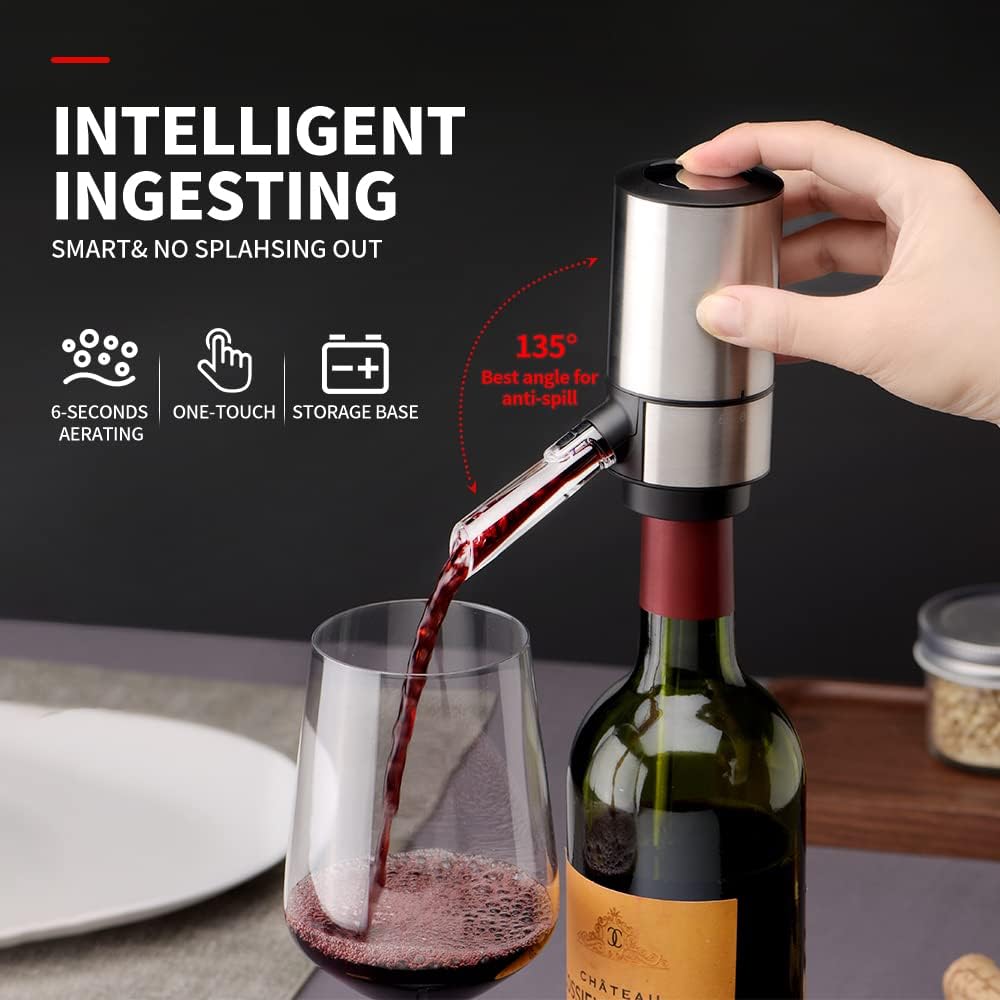 CoralBond Smart Electric Wine Aerator Pourer Decanter Dispenser One Touch Automatic VB023