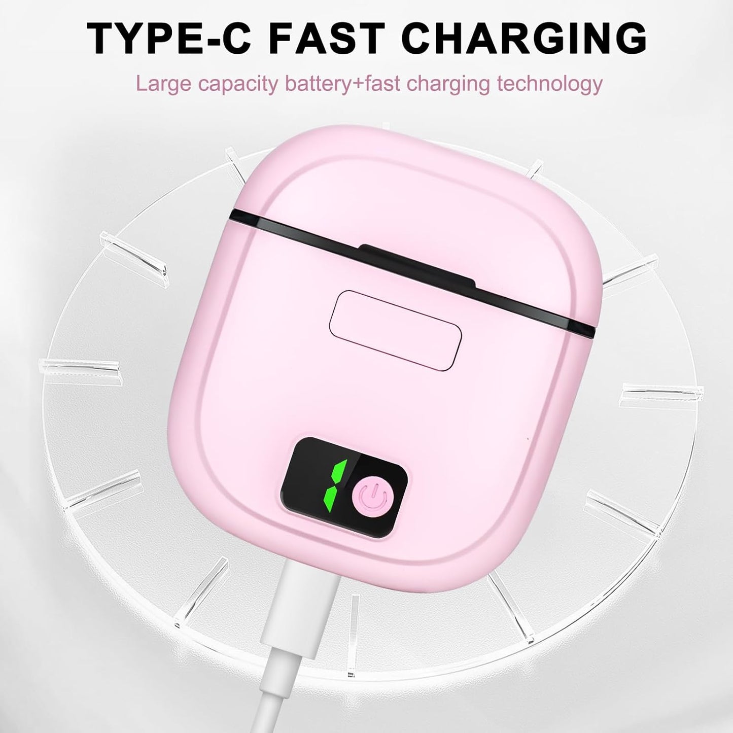 CoralBond Electric Nail Clippers Pink Adjustable Automatic LED Lights VB085