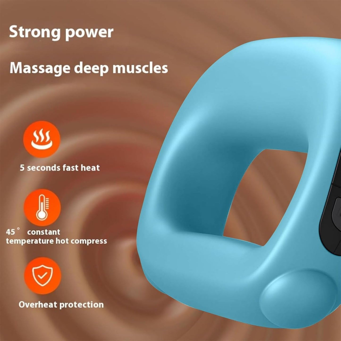 CoralBond Deep Tissue Percussion Muscle Massage Guns Blue Heat Pain Relief Adjustable Speed Intensity VB089