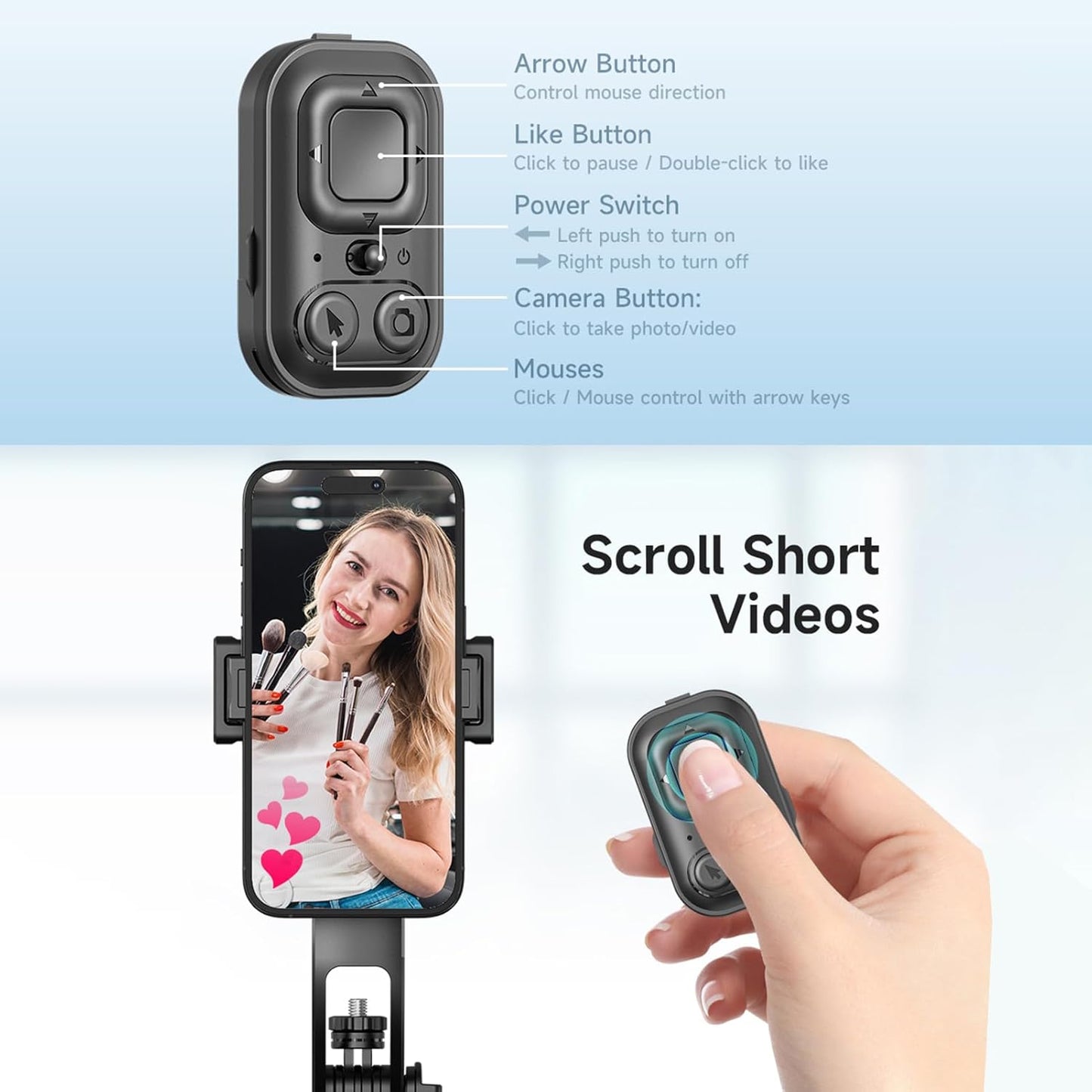 CoralBond 64'' Auto Face Tracking Tripod Stand 360 Rotation Remote Gesture Control VB105
