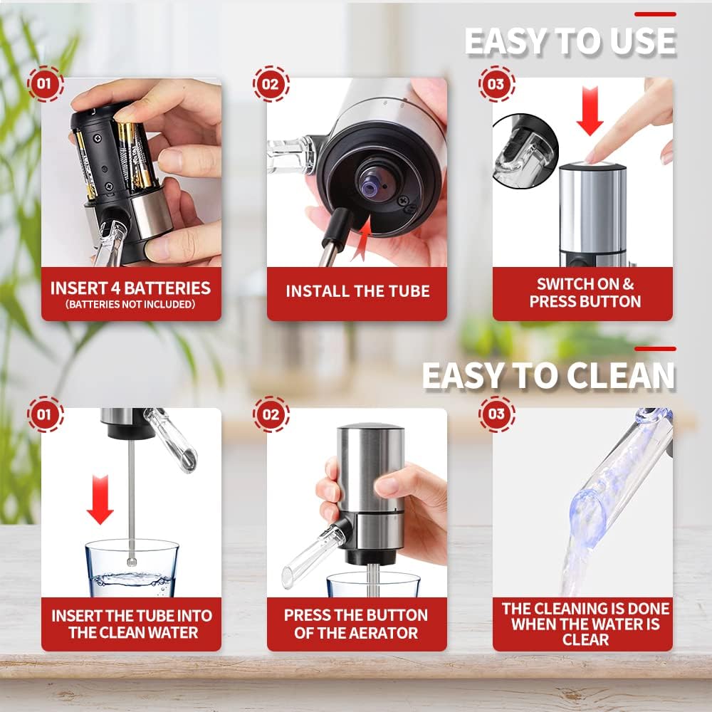 CoralBond Smart Electric Wine Aerator Pourer Decanter Dispenser One Touch Automatic VB023