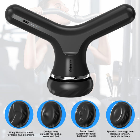 CoralBond 2-in-1 Cordless Deep Tissue Electric Massage Gun Handheld Muscle Neck Massager VB091