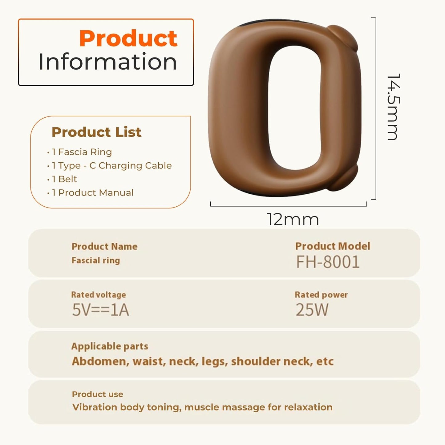 CoralBond Deep Tissue Percussion Muscle Massage Guns Brown Heat Pain Relief Adjustable Speed Intensity VB087