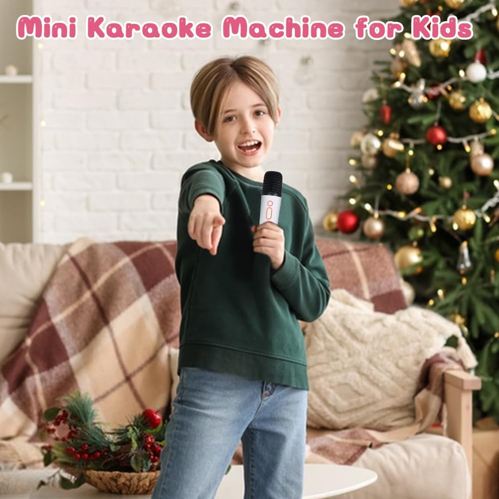 CoralBond Portable Wireless Mini Karaoke Machine 2 Microphones Bluetooth Speaker VB019