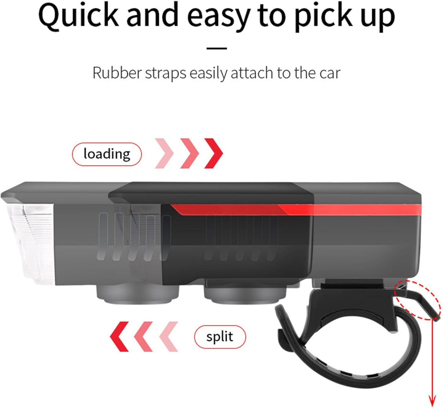 CoralBond Solar USB Bike Horn Headlight Dual Charging Light High Brightness Waterproof Ideal VB115