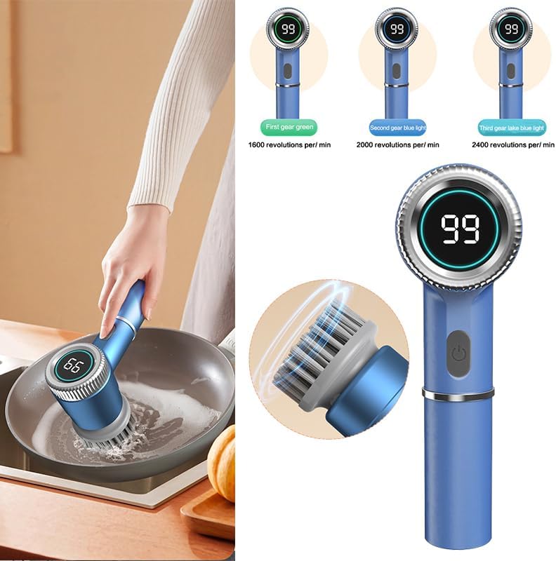 CoralBond Cordless Electric Spin Brush Scrubber Shower Bathroom Tile Kitchen Stove VB058