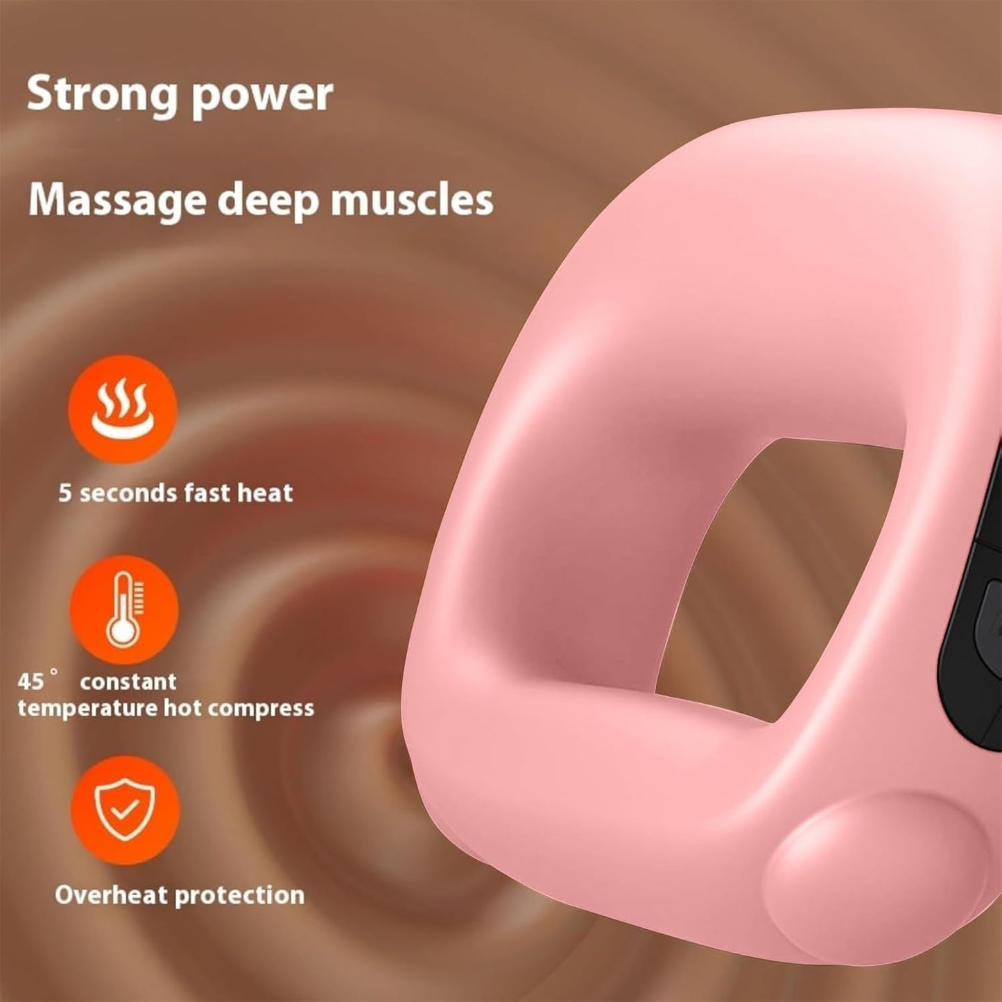 CoralBond Deep Tissue Percussion Muscle Massage Guns Pink Heat Pain Relief Adjustable Speed Intensity VB088