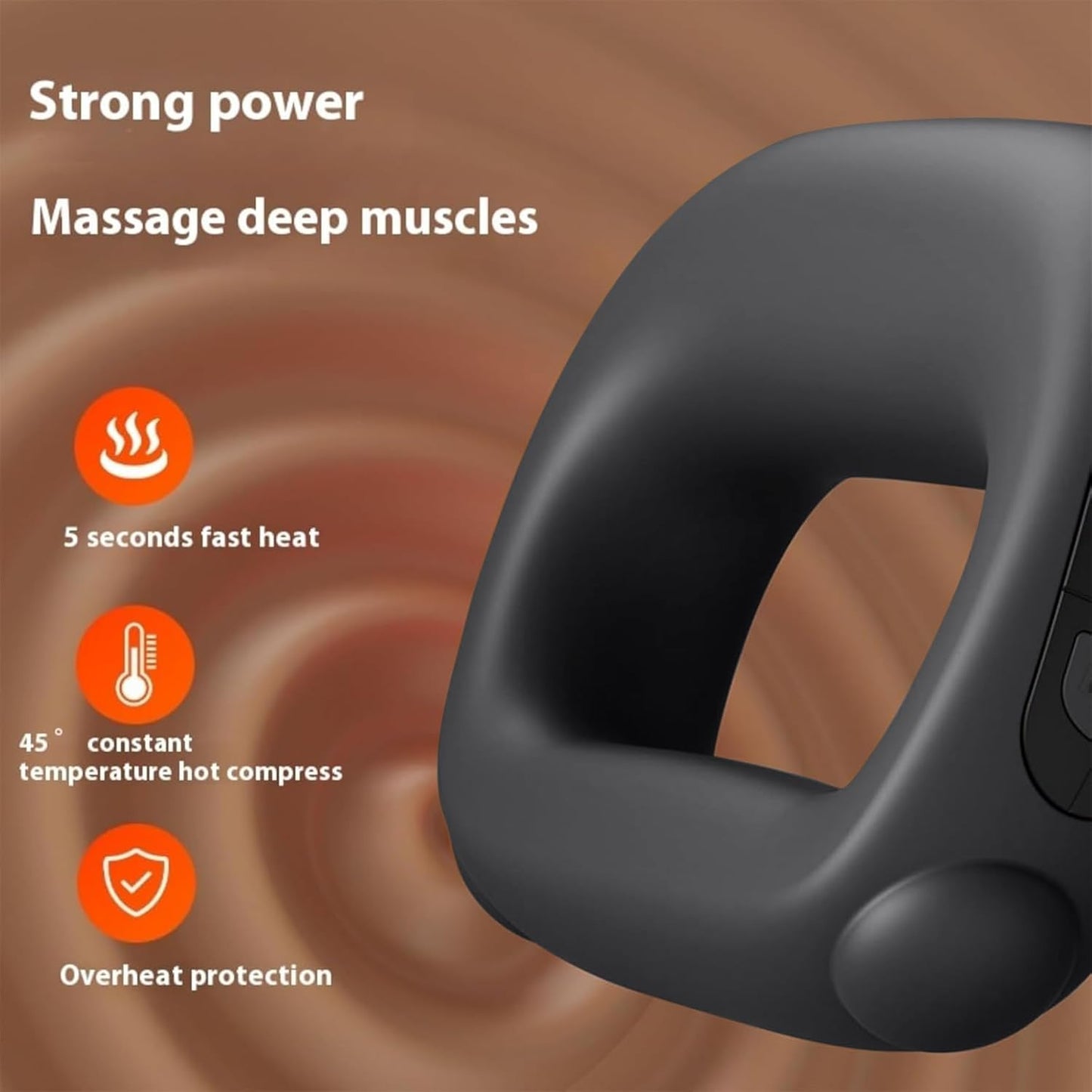 CoralBond Deep Tissue Percussion Muscle Massage Guns Black Heat Pain Relief Adjustable Speed Intensity VB086