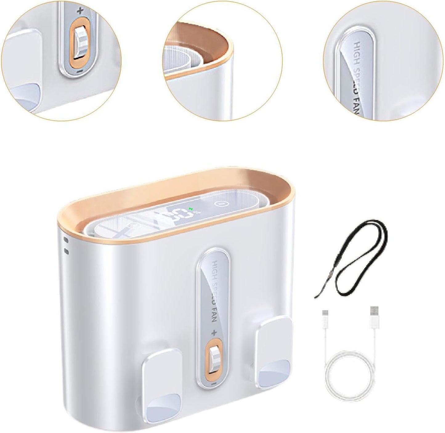 CoralBond Portable Personal Waist Body Mini Fan Travel Hanging Practical Cooling Summer VB034