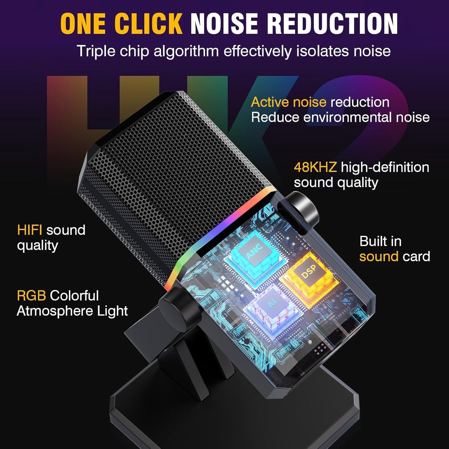 CoralBond HK2 Gaming Microphone USB Dynamic PC Computer Streaming VB037