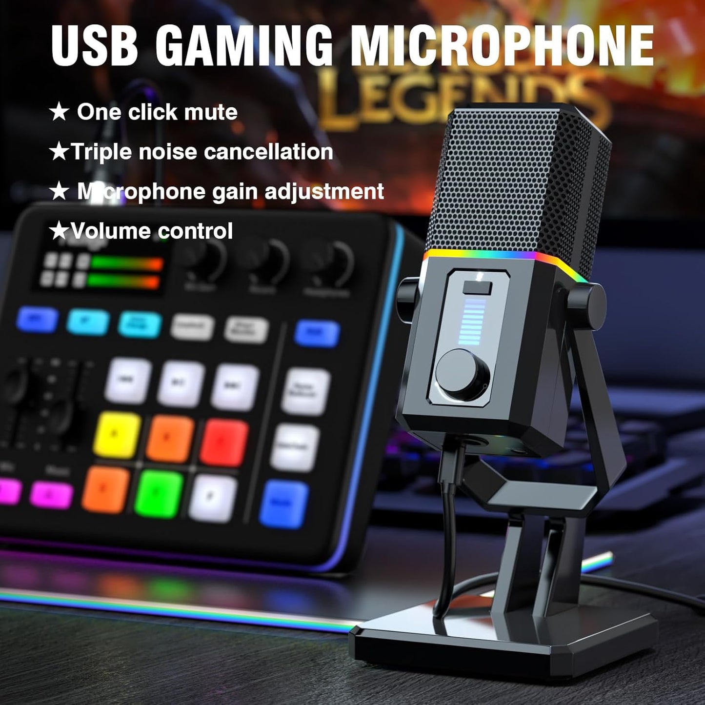 CoralBond HK2 Gaming Microphone USB Dynamic PC Computer Streaming VB037