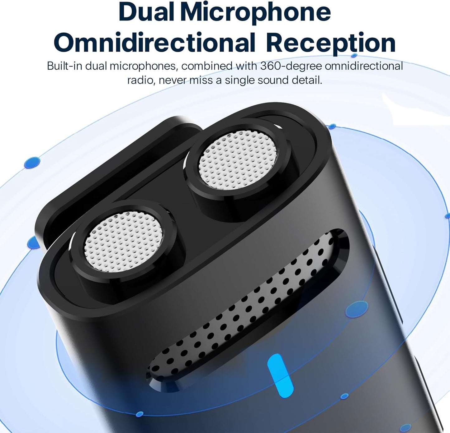 CoralBond Wireless Lavalier Microphone System Lapel Charging Case Support Android iOS Devices VB110