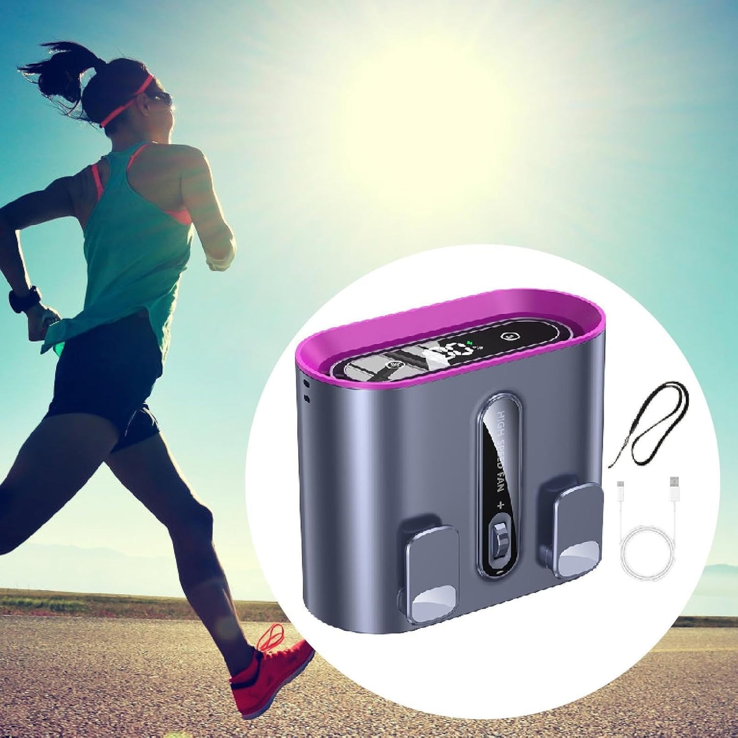 CoralBond Portable Personal Waist Body Mini Fan Travel Practical Cooling Summer VB036