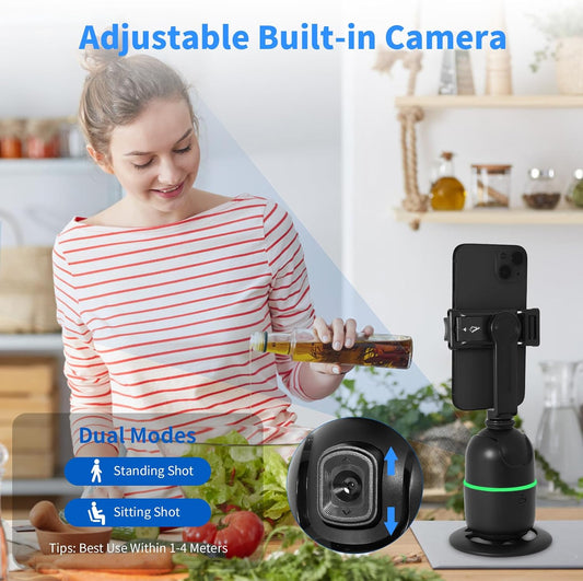 CoralBond Auto Face Body Tracking Smart Tripod 360° Rotation Phone Holder Fill Light Stand VB099