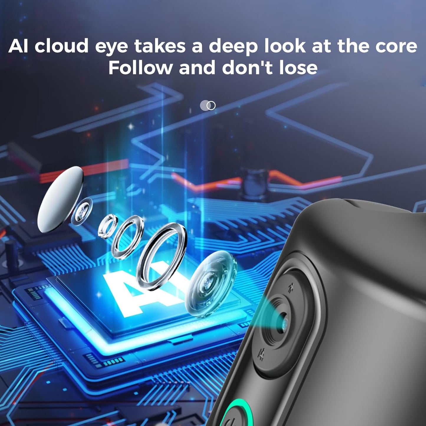 CoralBond Auto Face Tracking Phone Holder 360° Rotation Camera Stand Remote Gesture Controlled VB093