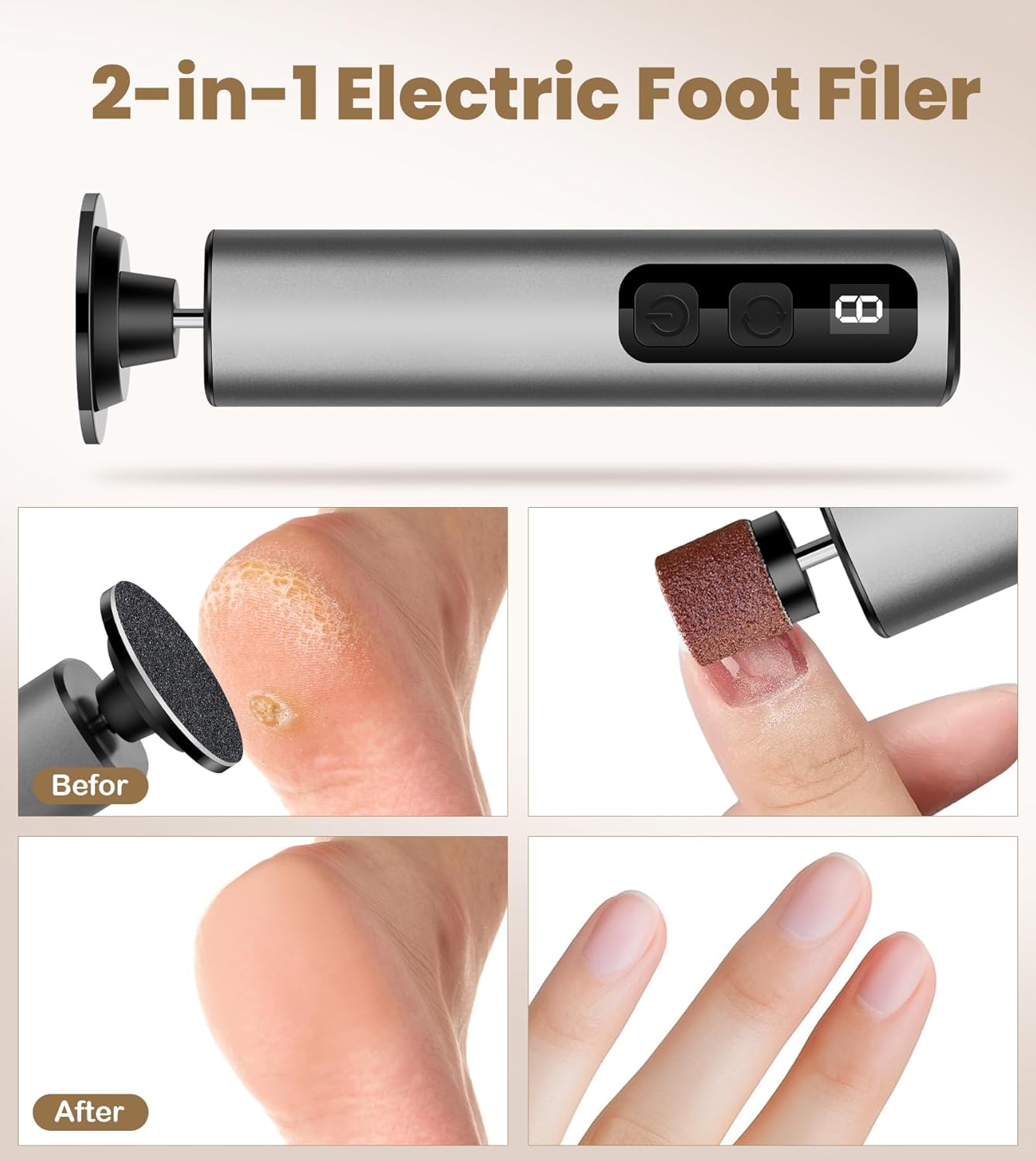 CoralBond Professional Electric Foot Feet Callus Remover Filer VB081