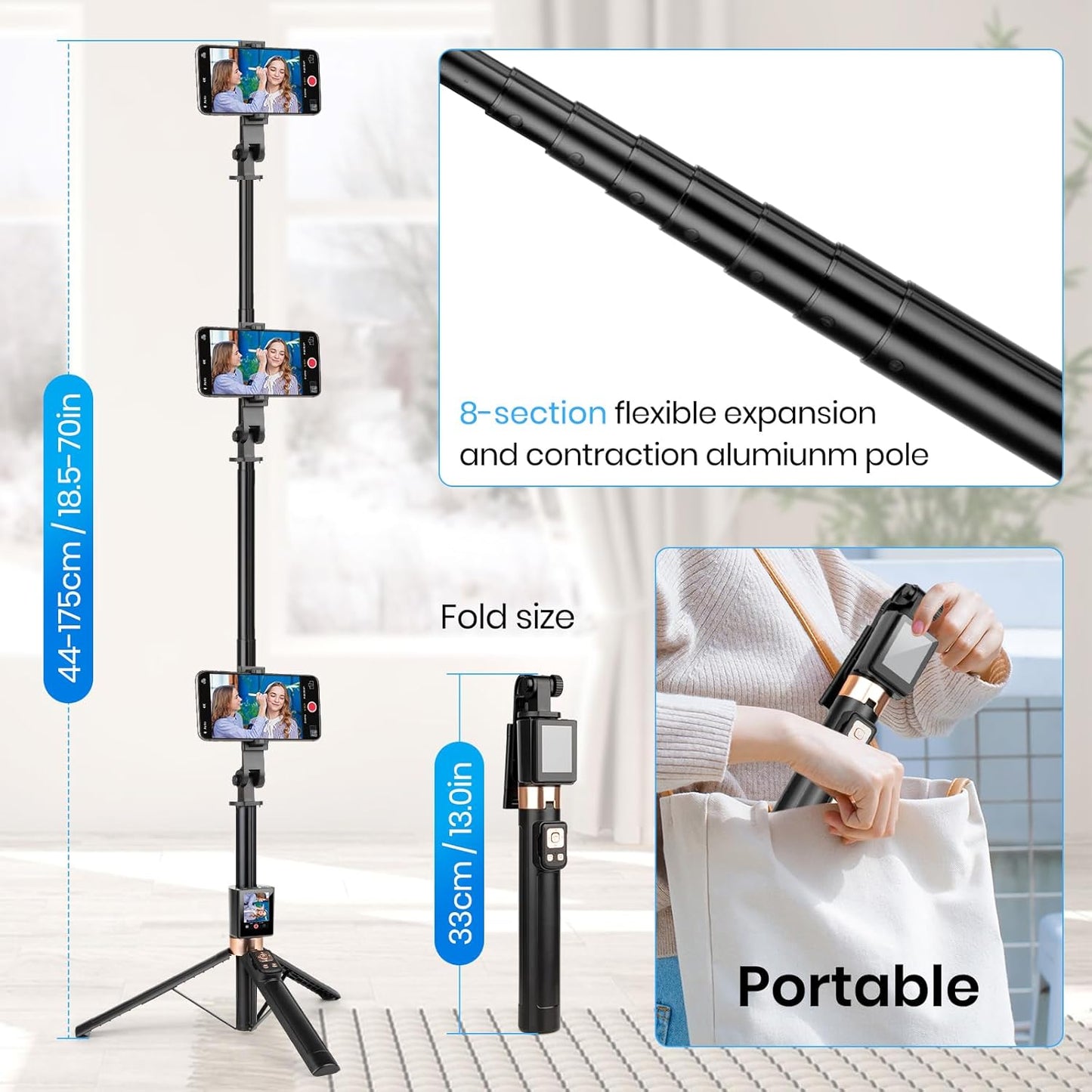 CoralBond Universal Real Time Back Camera Monitor iPhone Android Vlog Selfie Screen VB104