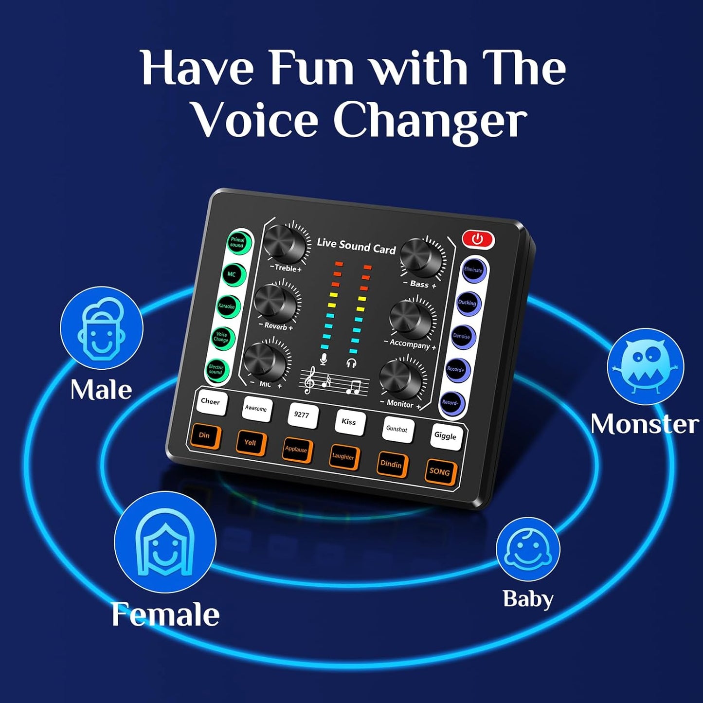 CoralBond Portable DJ Audio Mixer Sound Board Plug Play Voice Changer VB040