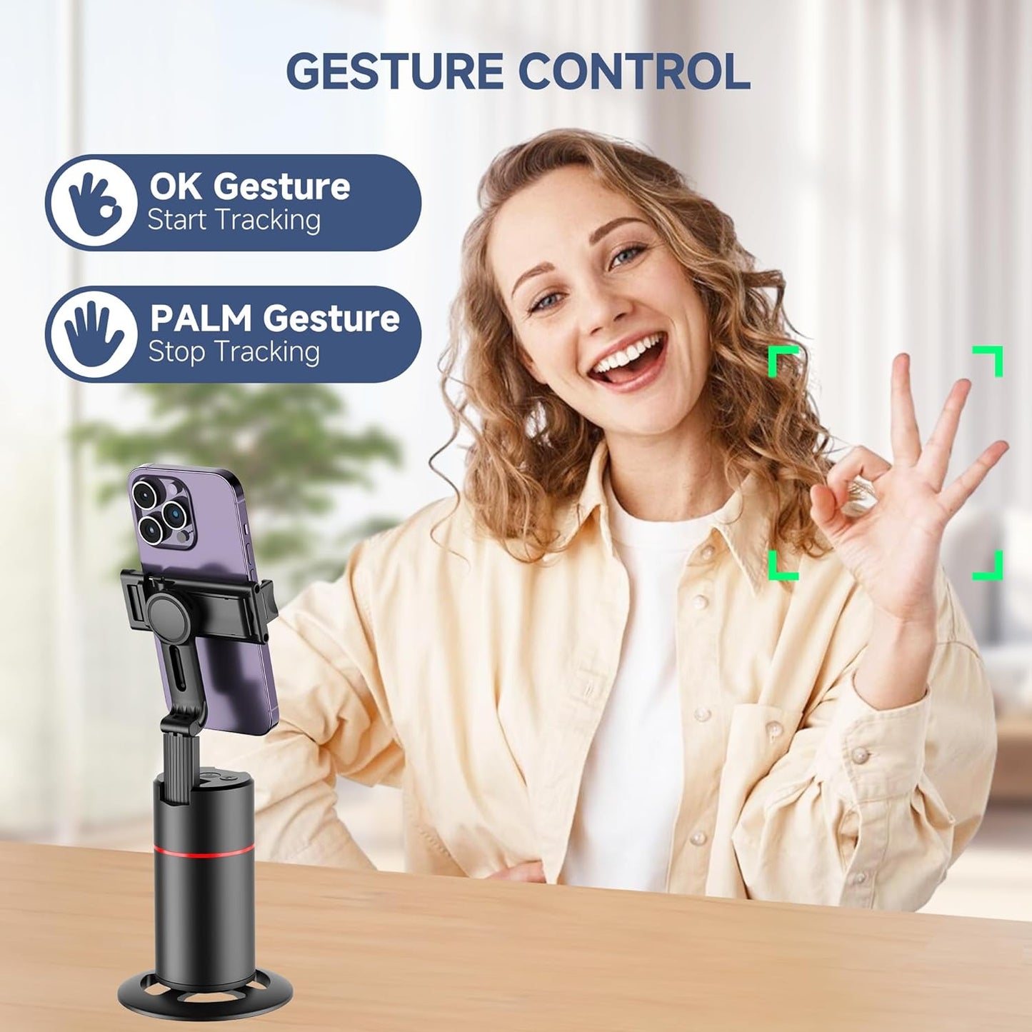 CoralBond Auto Face Tracking Smart Tripod Phone Holder Remote Controlled VB096