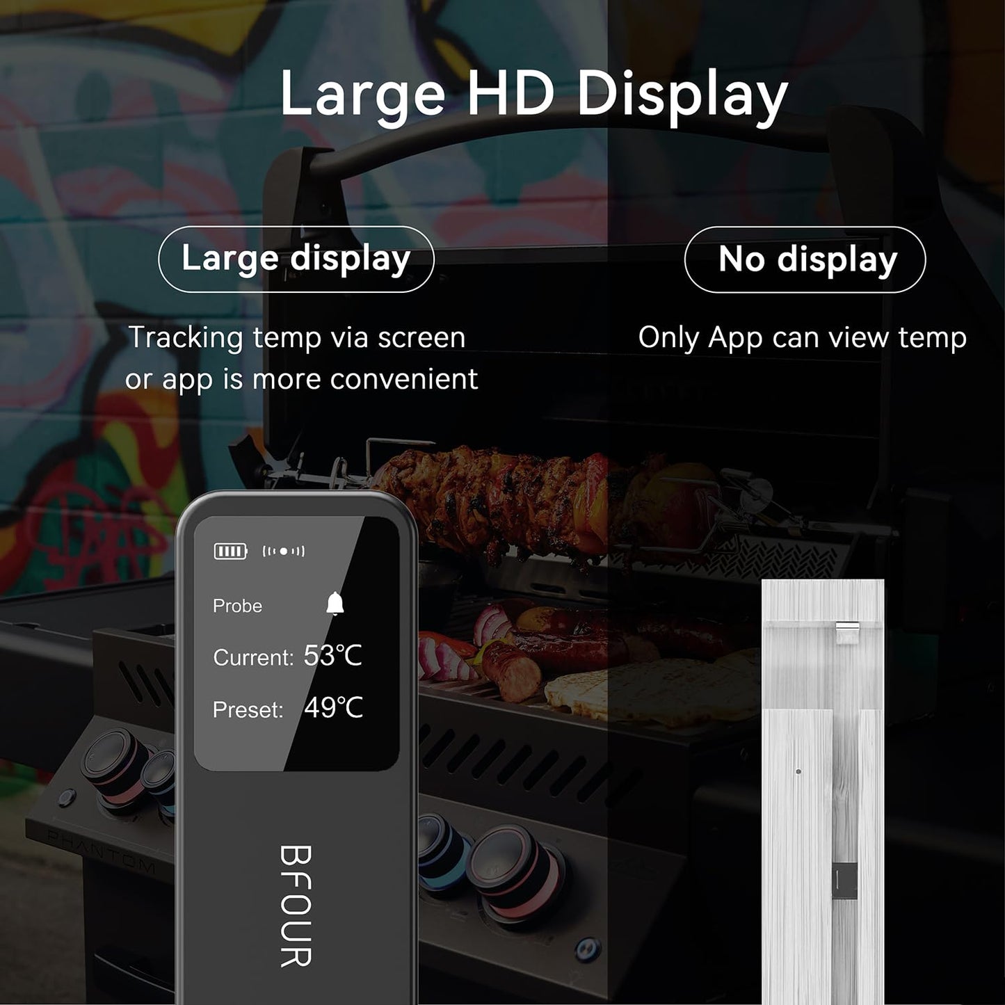 CoralBond Smart Wireless Bluetooth Digital Meat Food Cooking Thermometer LCD VB017