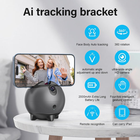 CoralBond 2025 AI Auto Face Tracking Smart Tripod 360° Rotation Intelligent Adjustable VB095