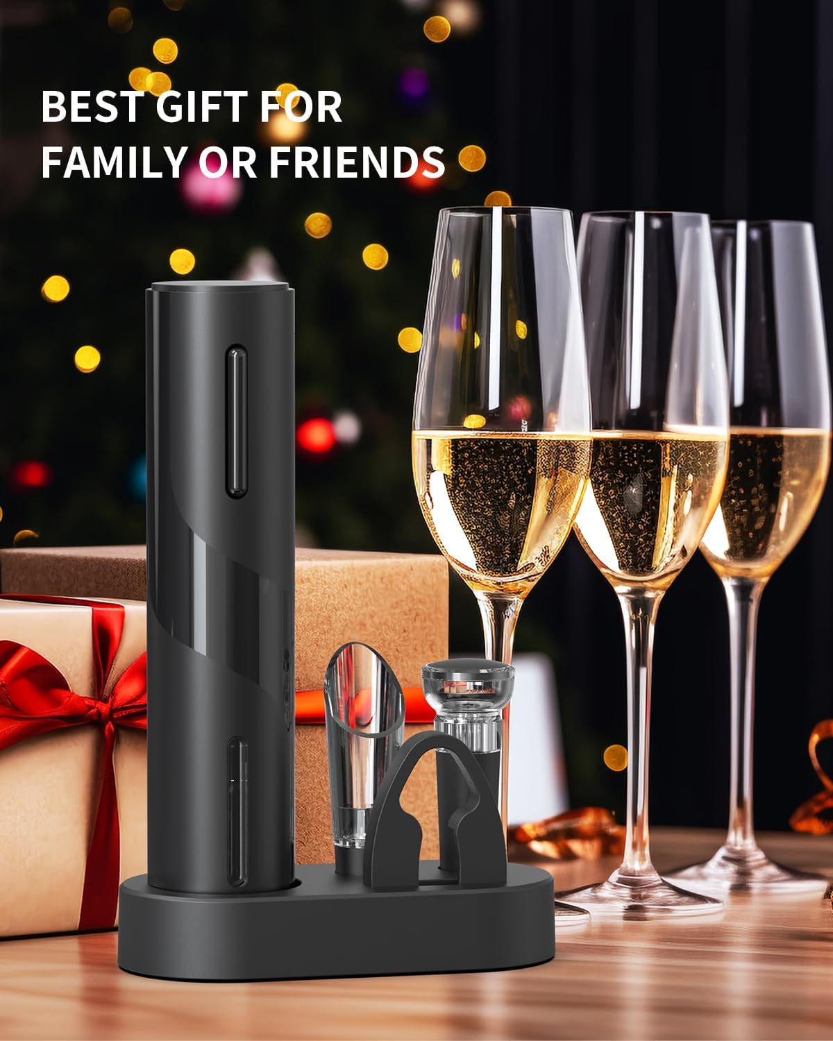 CoralBond Cordless Electric Wine Bottle Opener Corkscrew Set Rechargeable VB025