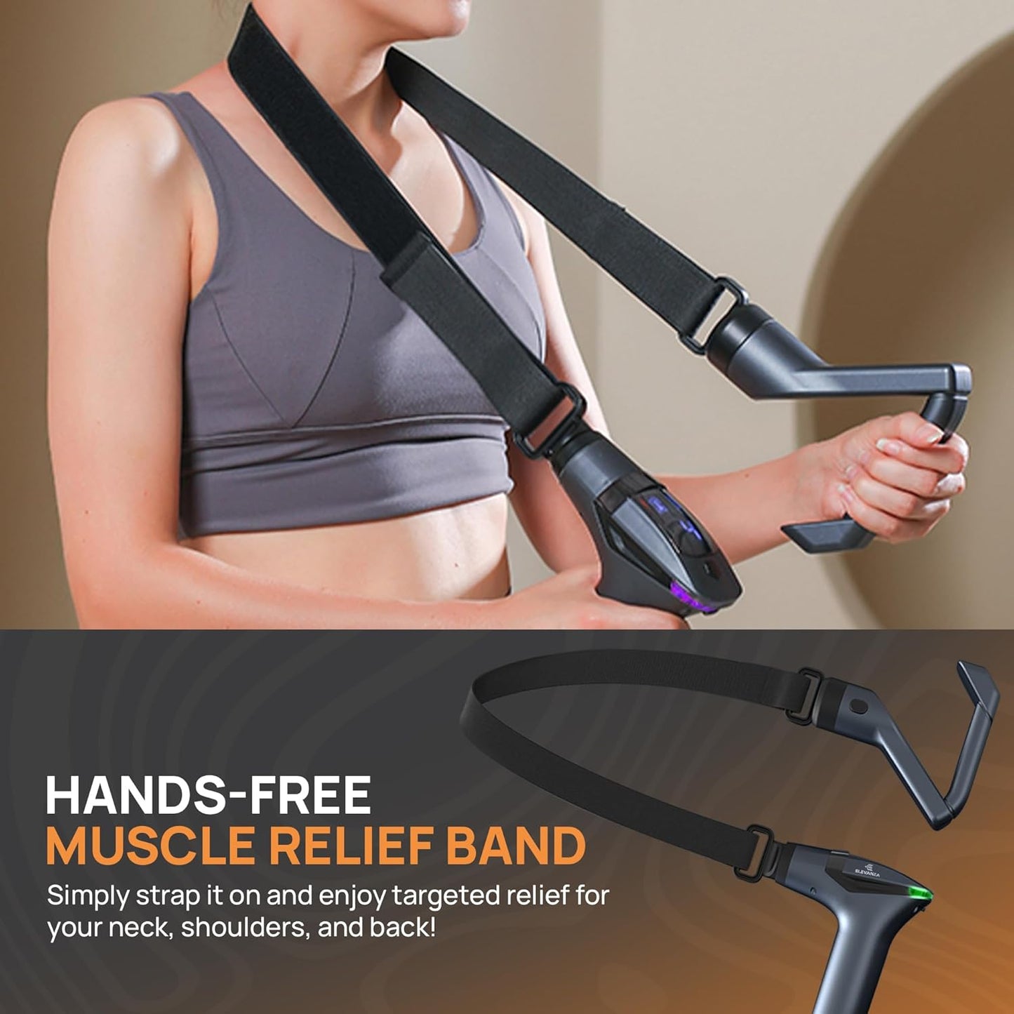 CoralBond 3-In-1 Deep Tissue Massage Gun Muscle Massager Back Relaxation Belt VB092