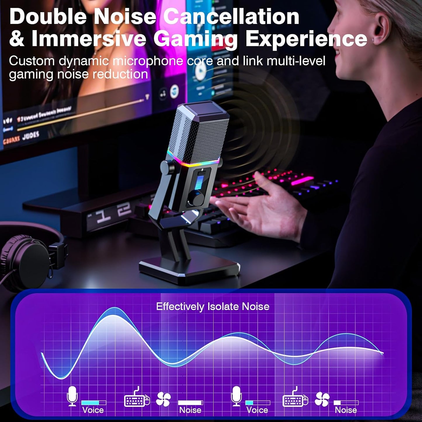 CoralBond HK2 Gaming Microphone USB Dynamic PC Computer Streaming VB037