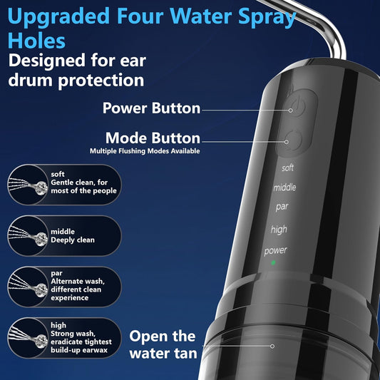 CoralBond 2-in-1 Portable Electric Ear Wax Remover Cleaning Kit Cleaner Water Powered VB027