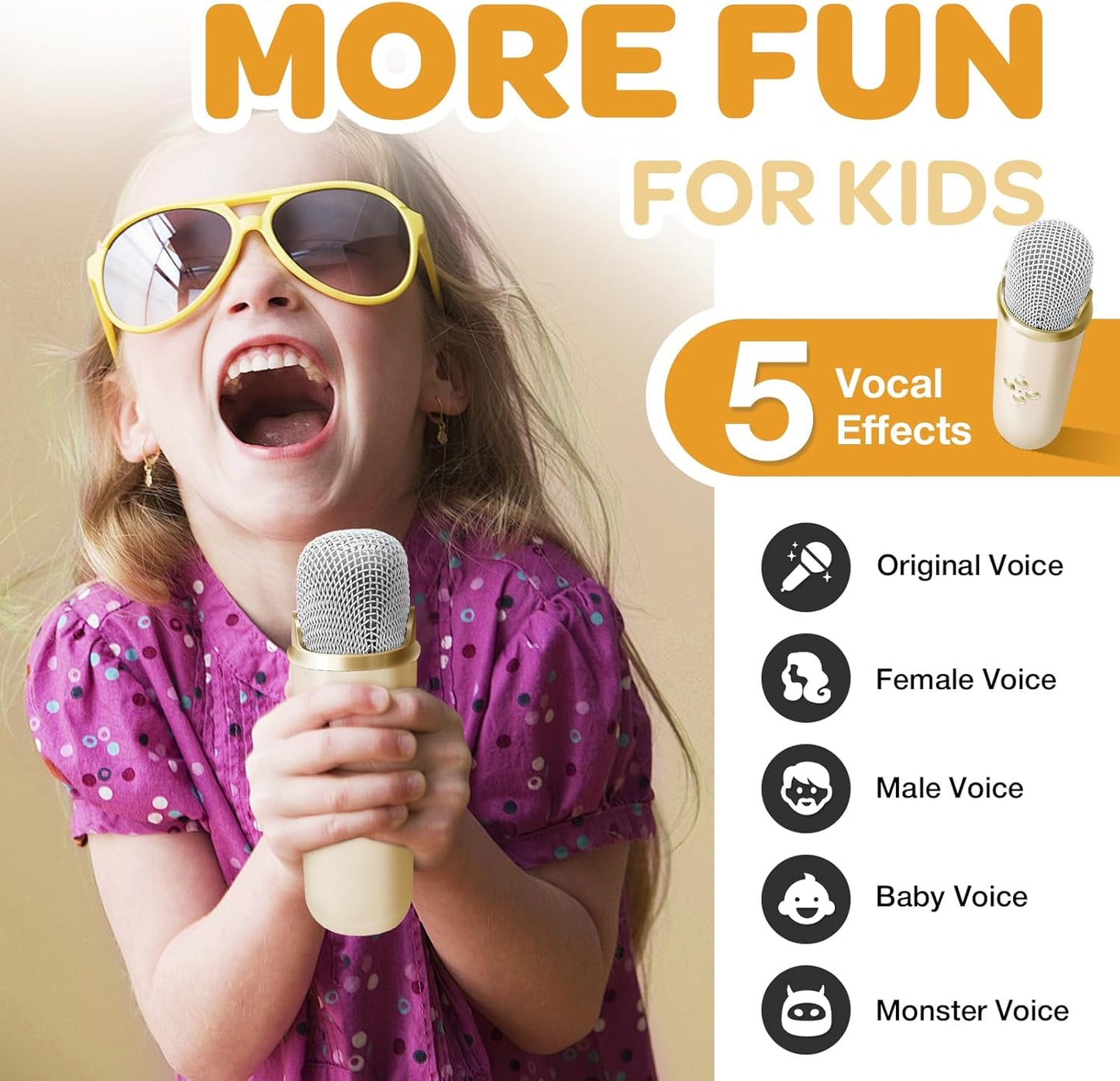 CoralBond Karaoke Machine Beige Best Mini 2 Wireless Bluetooth Microphones VB041