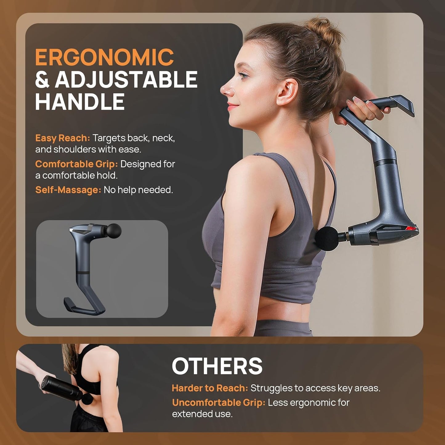 CoralBond 3-In-1 Deep Tissue Massage Gun Muscle Massager Back Relaxation Belt VB092
