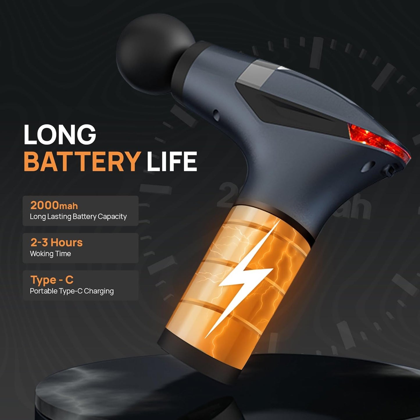 CoralBond 3-In-1 Deep Tissue Massage Gun Muscle Massager Back Relaxation Belt VB092