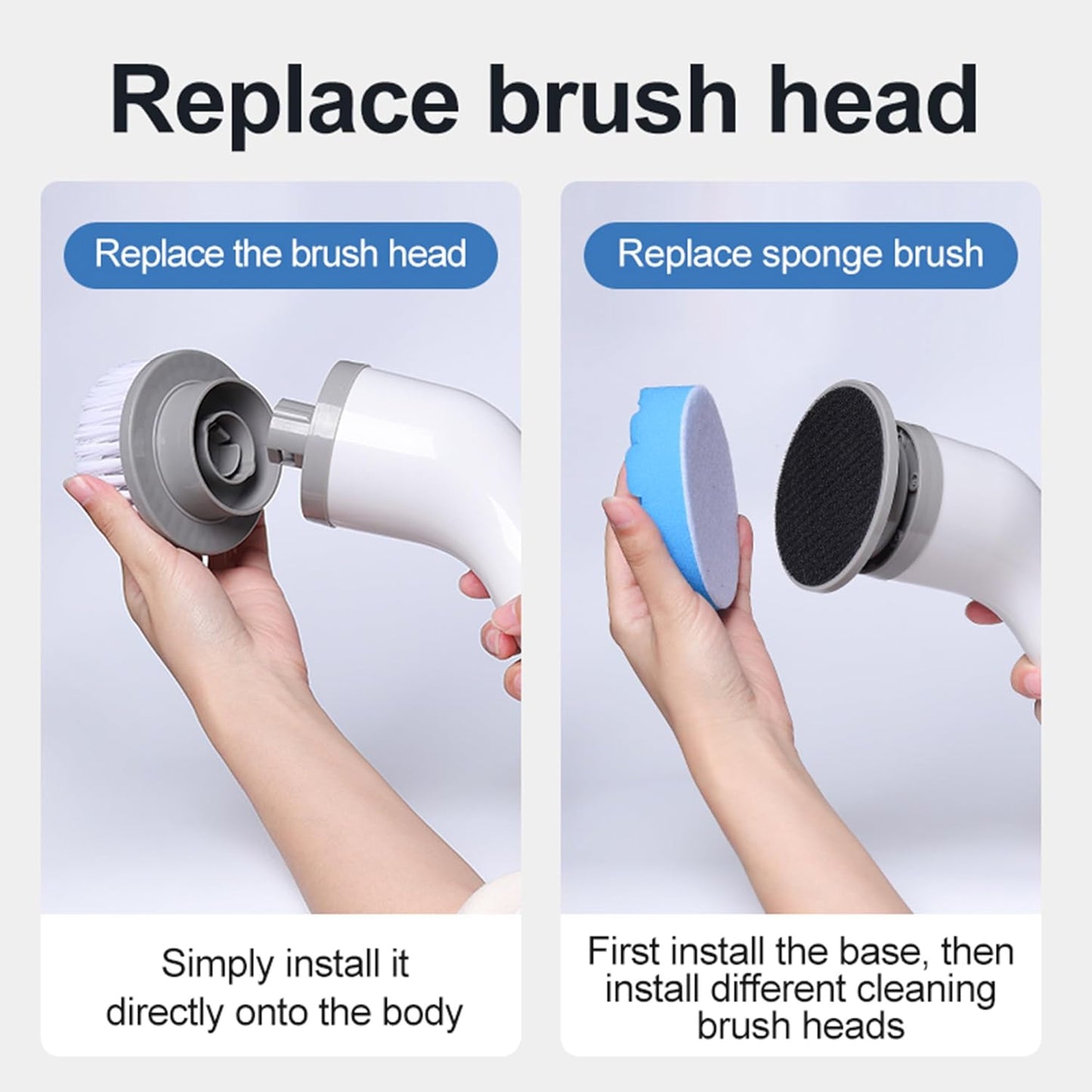CoralBond Cordless Electric Cleaning Brush Scrubber Home Spin VB063