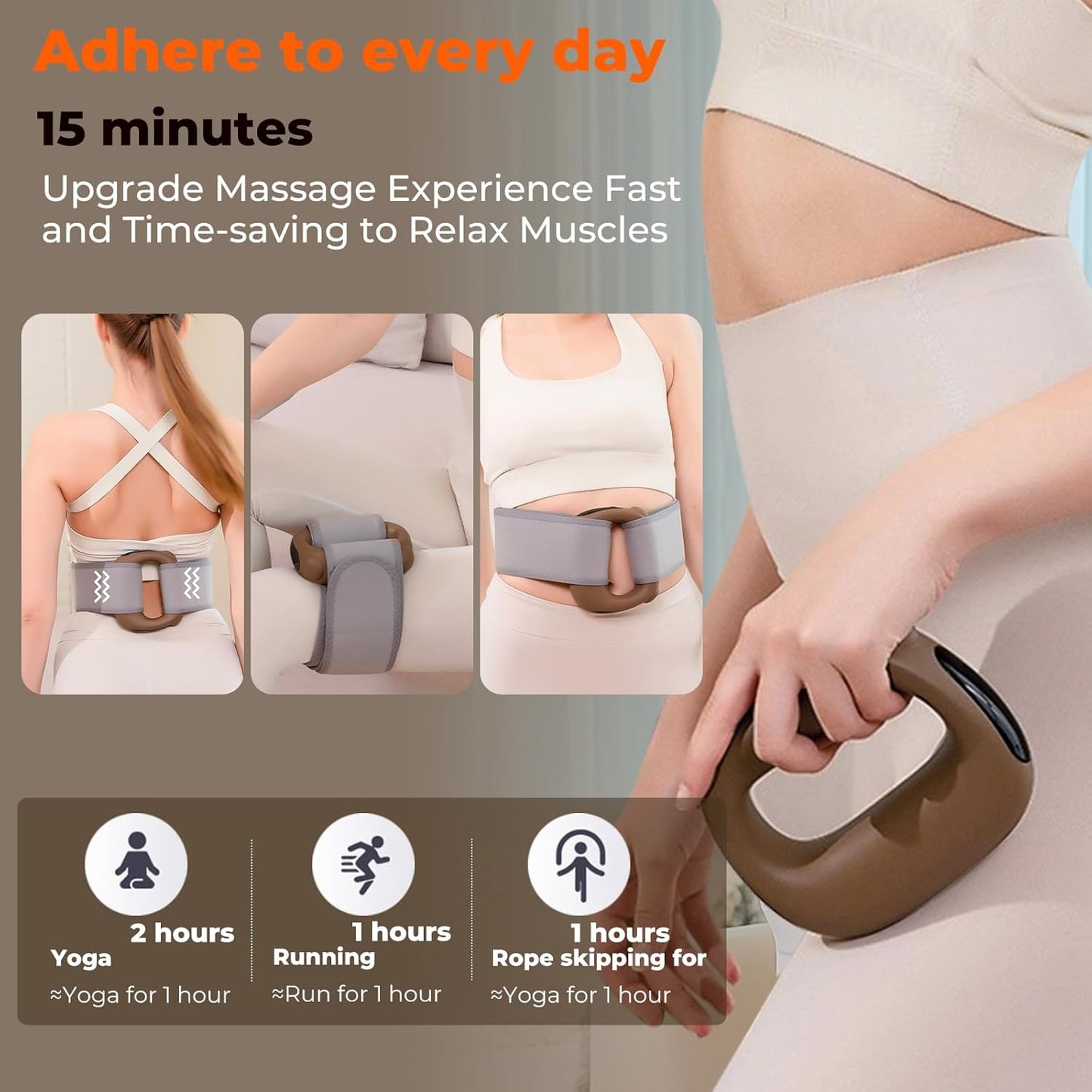 CoralBond Deep Tissue Percussion Muscle Massage Guns Brown Heat Pain Relief Adjustable Speed Intensity VB087