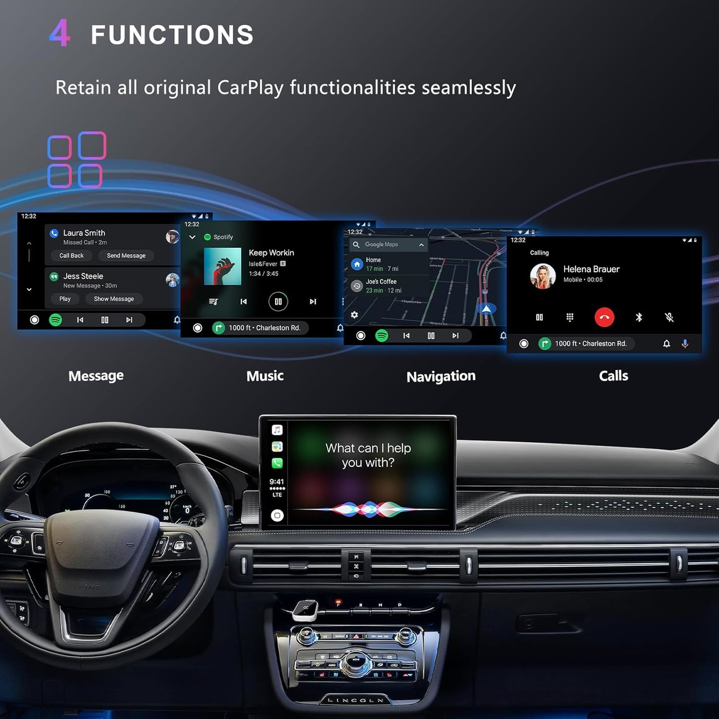 CoralBond Wireless CarPlay Adapter Apple Convert Wired iPhone VB111