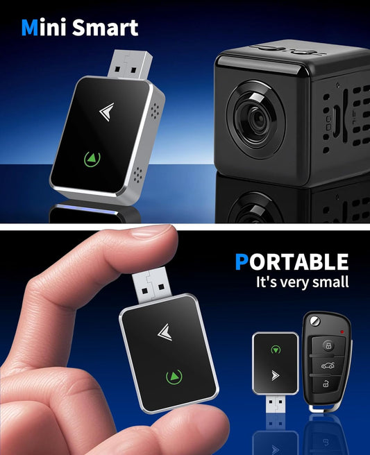 CoralBond Wireless 2-in-1 CarPlay Adapter Upgraded Mini Size Android Auto VB112