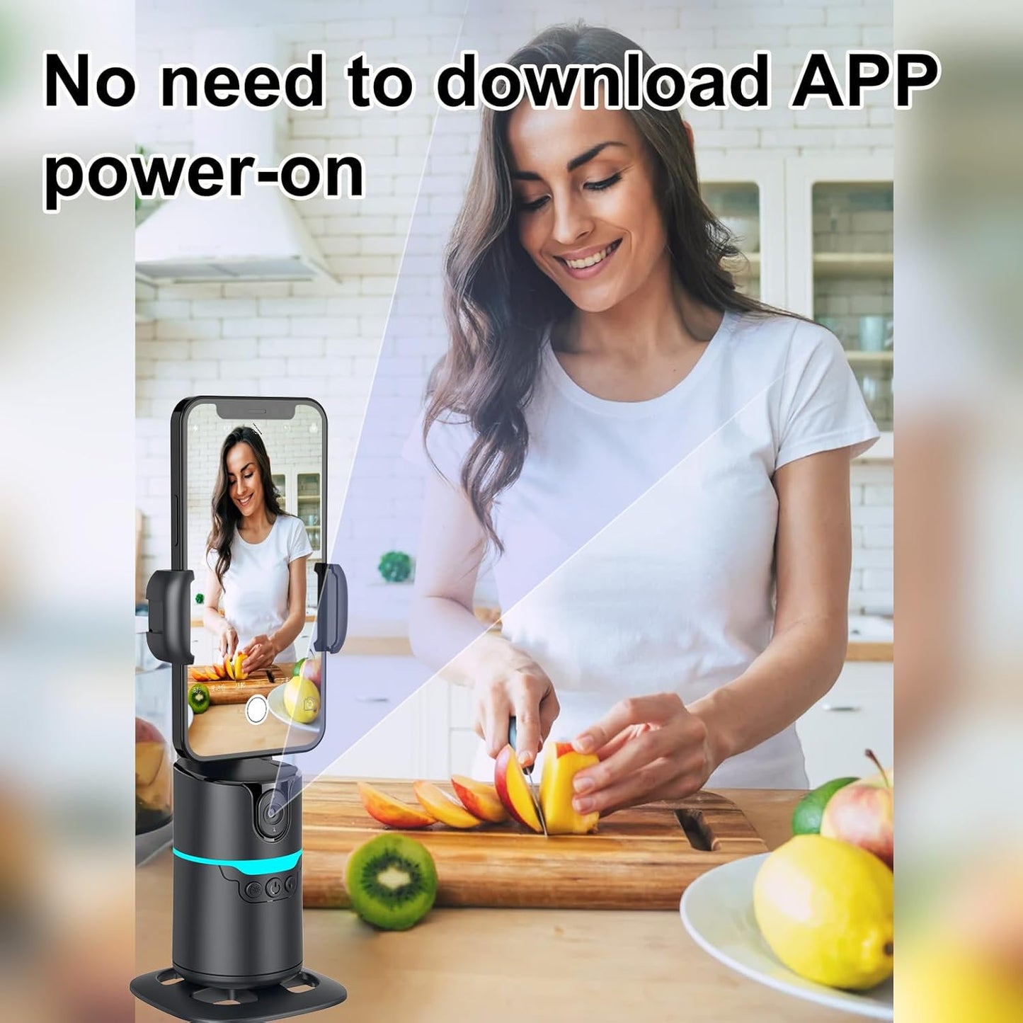 CoralBond Auto Face Tracking Smart Tripod 360 Rotation Stand AI VB100