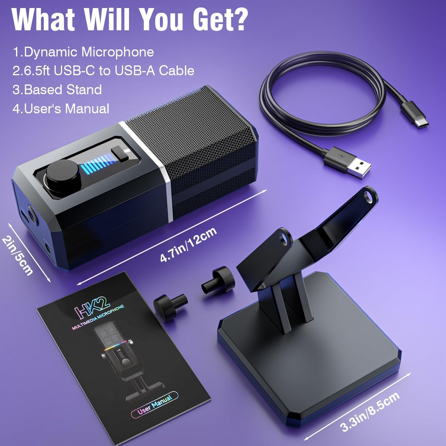 CoralBond HK2 Gaming Microphone USB Dynamic PC Computer Streaming VB037