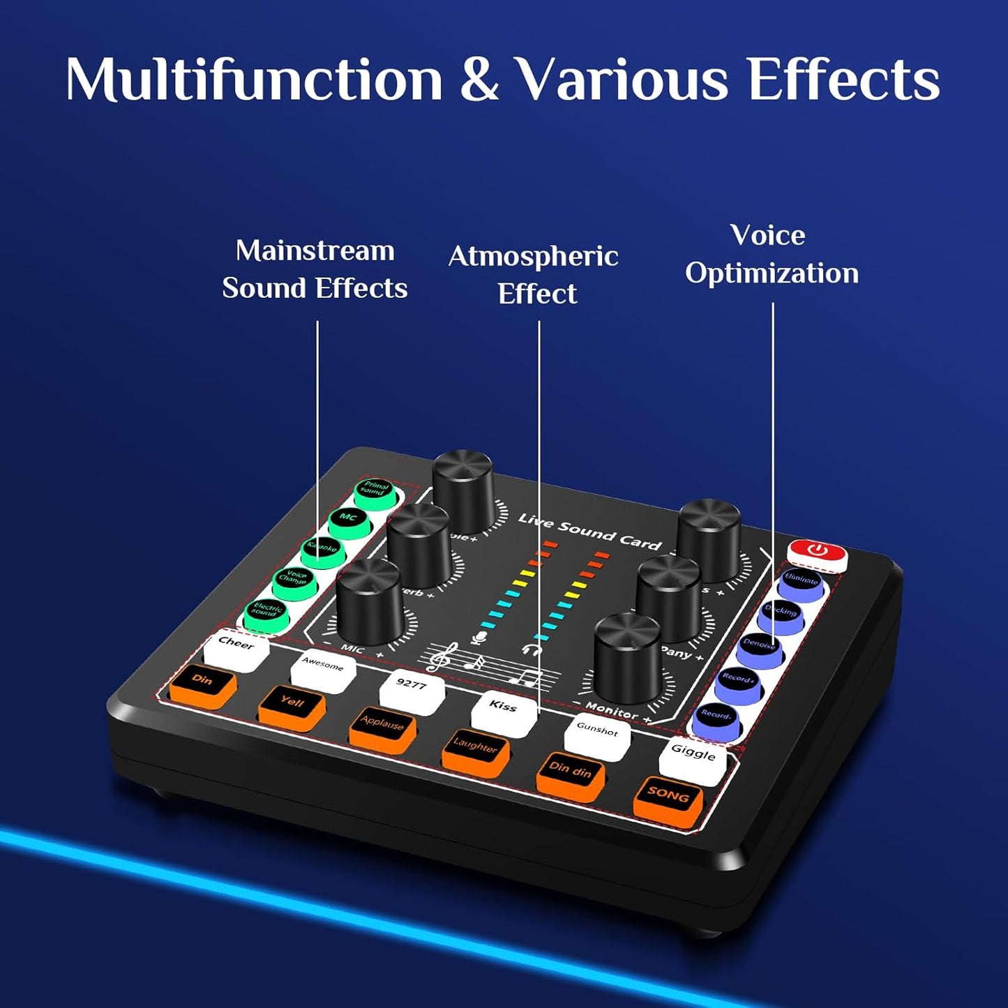CoralBond Portable DJ Audio Mixer Sound Board Plug Play Voice Changer VB040
