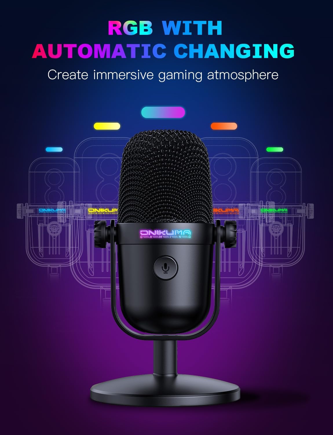 CoralBond Streaming Recording Gaming Microphone Noise Cancellation Mute Button USB Condenser Mic VB068
