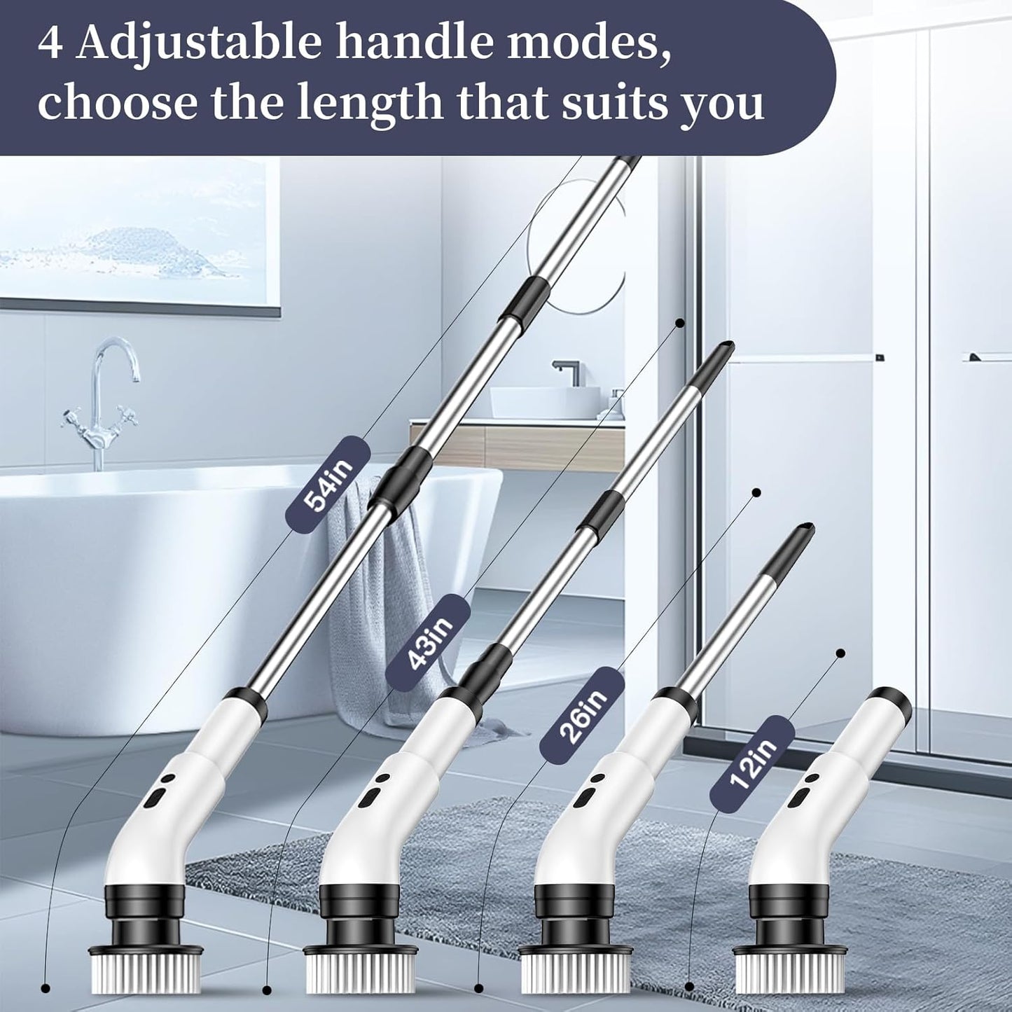 CoralBond 450 RPM Cordless Electric Spin Brush Scrubber Shower Cleaner VB054