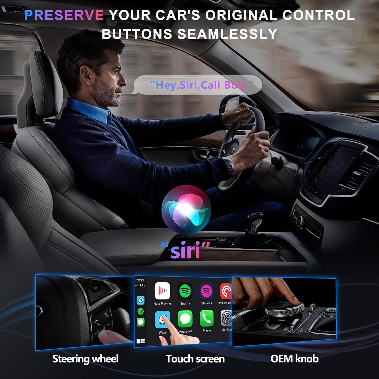 CoralBond Wireless CarPlay Adapter Apple Convert Wired iPhone VB111
