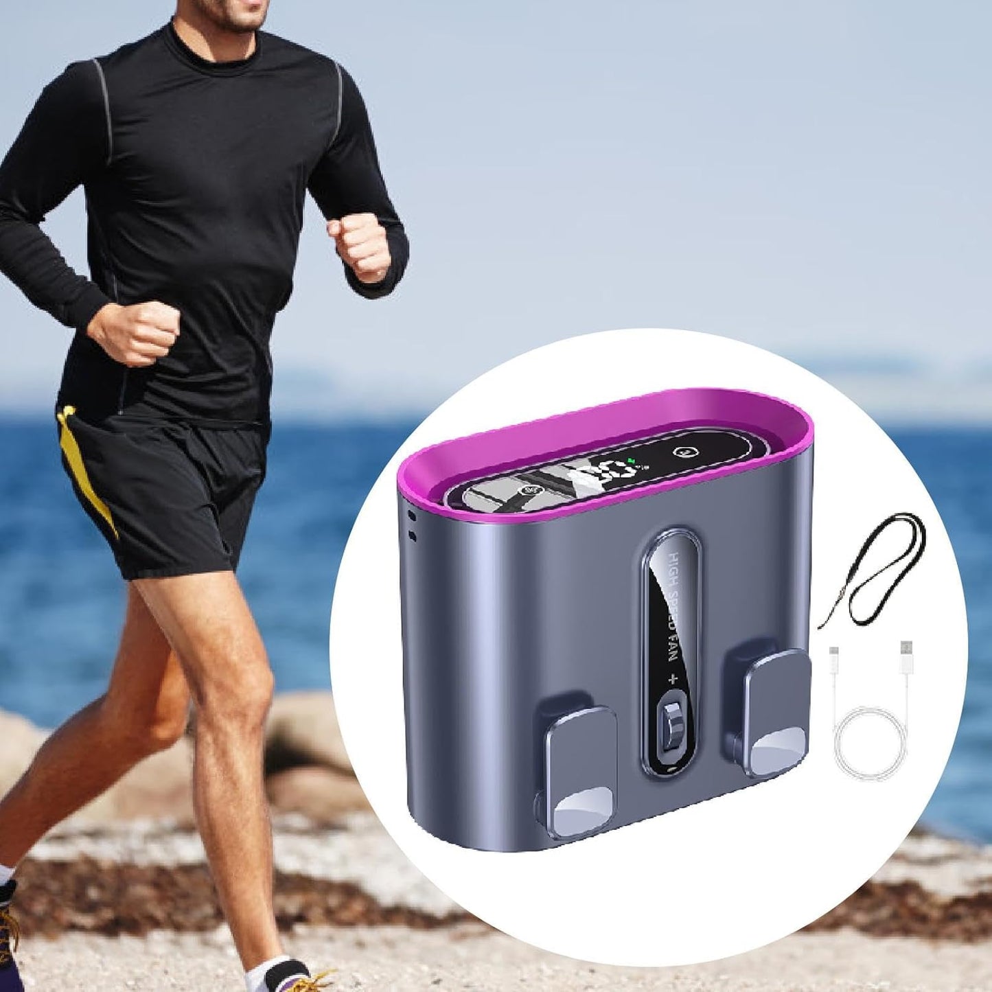 CoralBond Portable Personal Waist Body Mini Fan Travel Practical Cooling Summer VB036