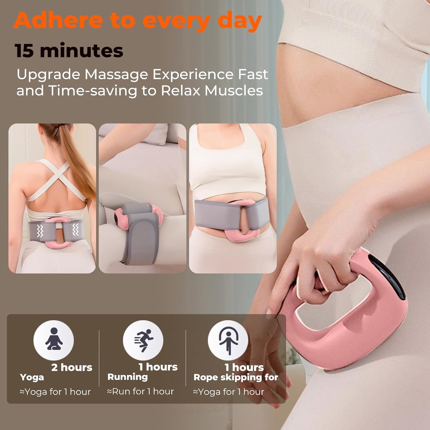 CoralBond Deep Tissue Percussion Muscle Massage Guns Pink Heat Pain Relief Adjustable Speed Intensity VB088